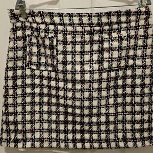 Maison D'Amelie Tweed Mini Skirt Pink/Purple/Black/White Front Pockets